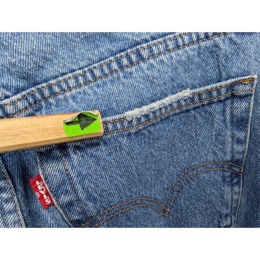 Levi's Premium Wedgie Straight Jeans Womens 26 Blue Distressed High Rise - Picture 6 of 16